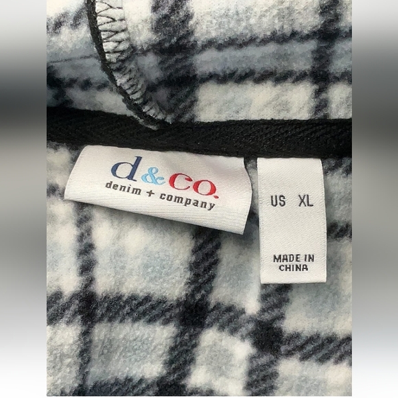 Coat XL D&Co. Black Fleece with Hood - Picture 6 of 7